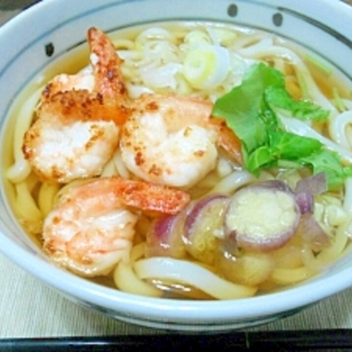 ♪小さい海老の♪天ぷら風うどん